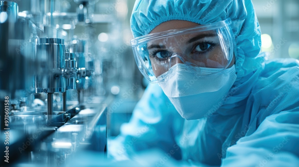 Female laboratory technician conducting scientific research and experiments in clinical environment Female laboratory technician conducting scientific research and experiments in clinical environment