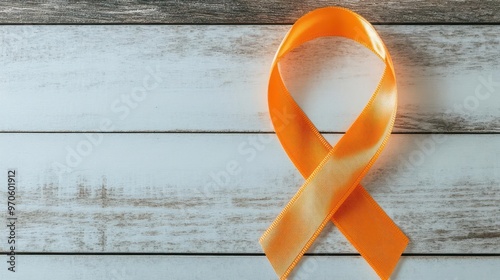 A hopeful image of a warrior symbol with an orange leukemia ribbon, warrior symbol, orange ribbon photo