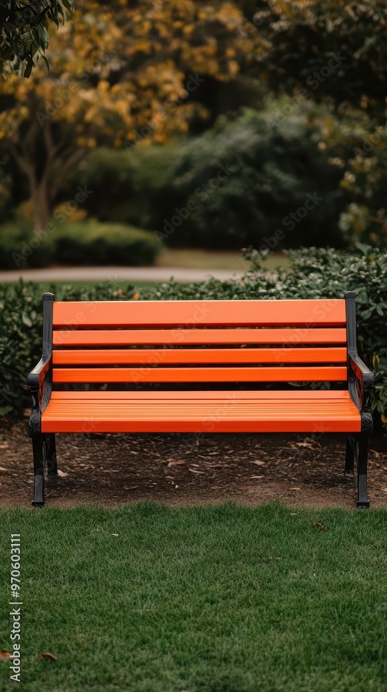 A serene park with an orange bench dedicated to leukemia awareness, park, orange bench, dedication A serene park with an orange bench dedicated to leukemia awareness, park, orange bench, dedication