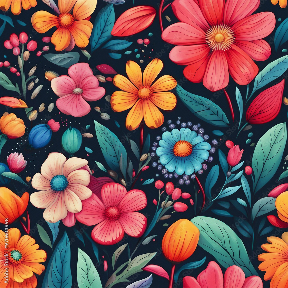 colorful flower illustration background colorful flower illustration background