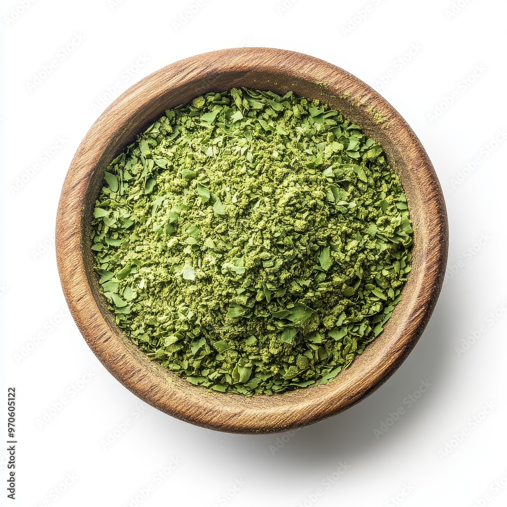 Dried Cilantro Powder on white background Dried Cilantro Powder on white background