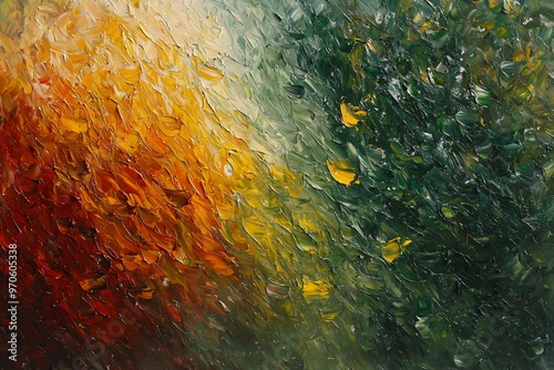 Abstract Oil Painting with Vibrant Colors