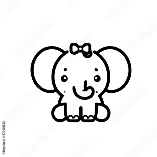 elephant icon and logo vector illustration.