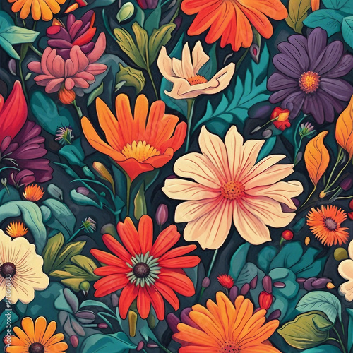 colorful flower illustration background