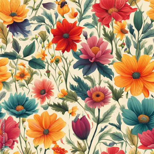 colorful flower illustration background