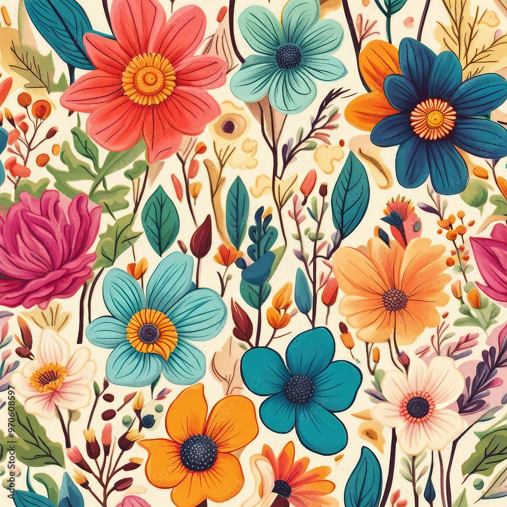 colorful flower illustration background colorful flower illustration background
