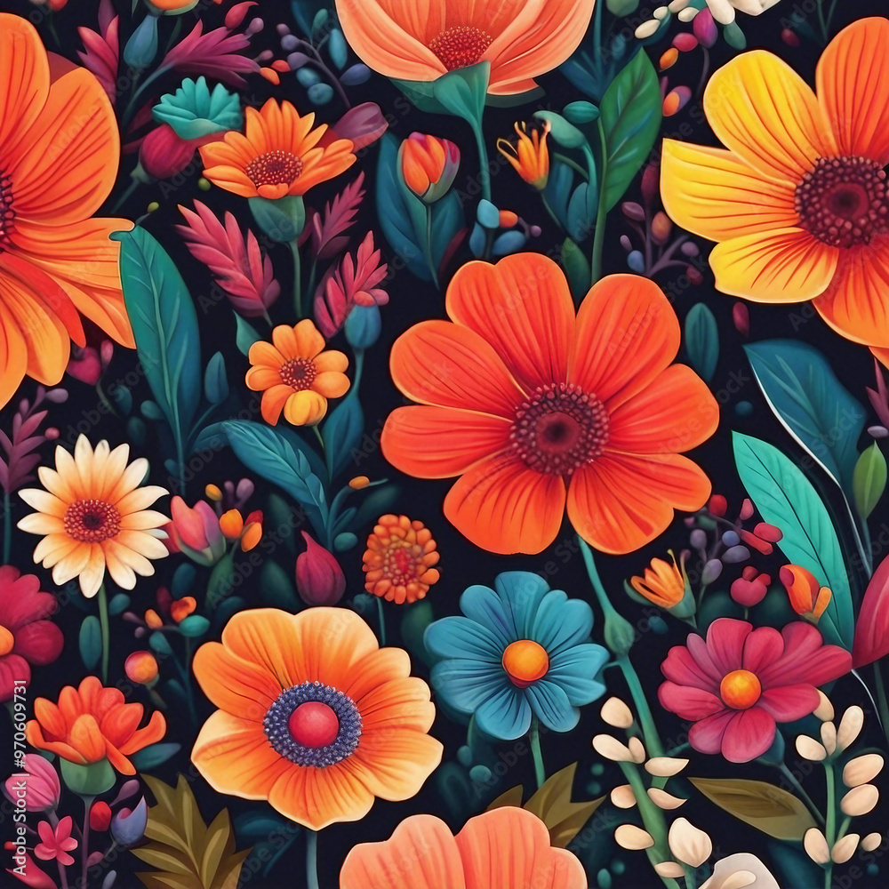 colorful flower illustration background colorful flower illustration background