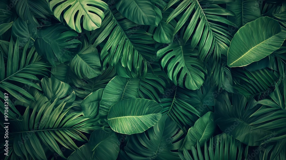 custom made wallpaper toronto digitalTropical green leaves nice background