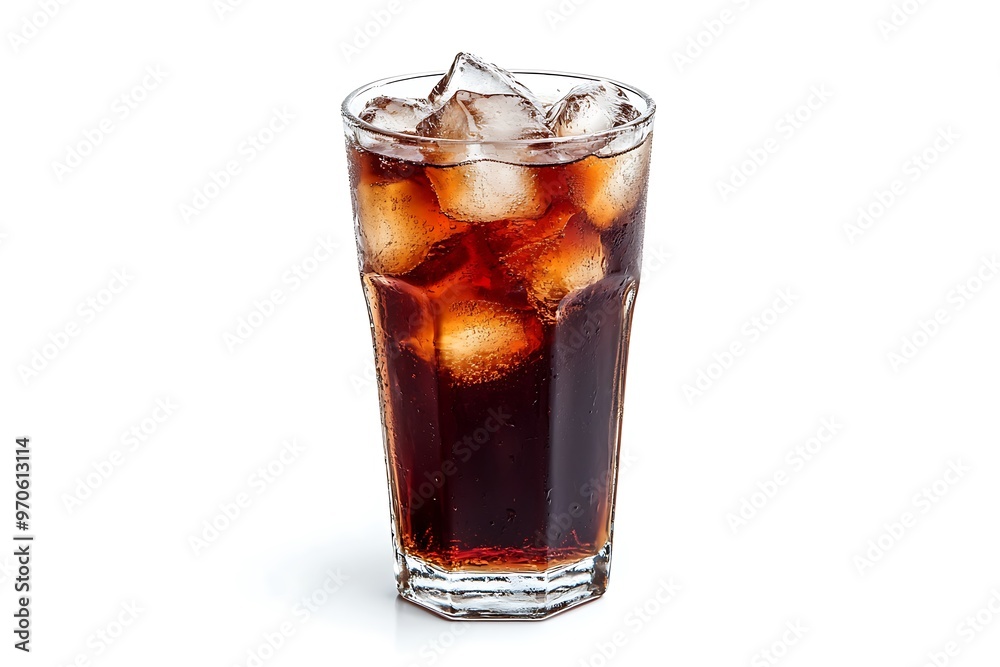 soda with ice isolated on white background soda with ice isolated on white background