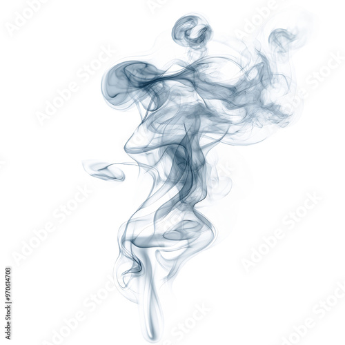 Realistic transparent smoke or steam in white and gray colors, Black smoke on transparent background, Realistic smoke isolated on transparent background.