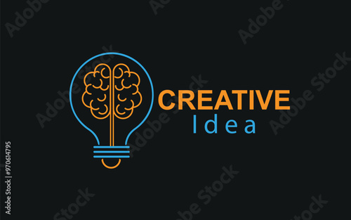 Creative brain logo design vector