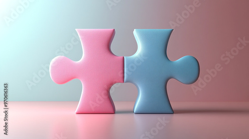 Colorful puzzle pieces representing connection, teamwork, and unity, ideal for concepts of collaboration and problem-solving.