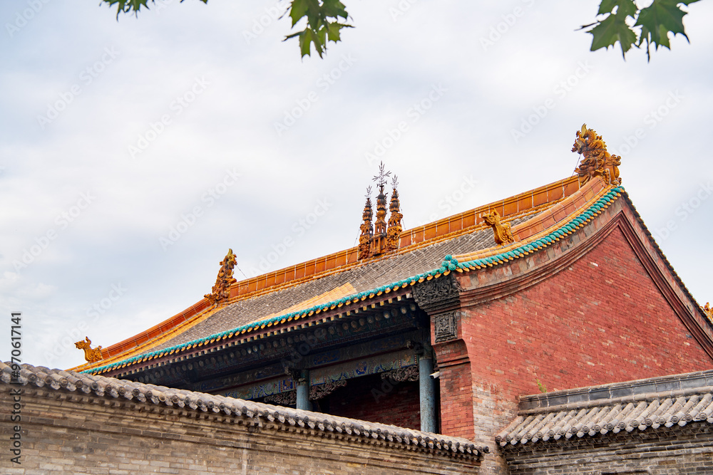 Ancient architecture of Houtu Temple in Jiexiu, Jincheng, Shanxi, China Ancient architecture of Houtu Temple in Jiexiu, Jincheng, Shanxi, China
