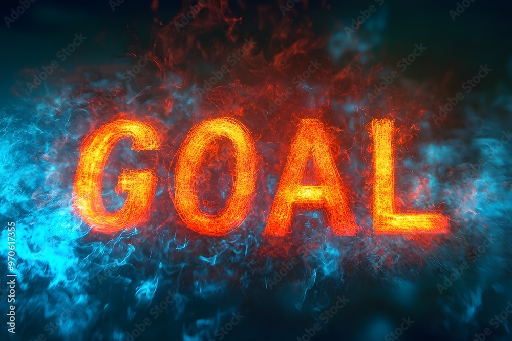 goal written with fire goal written with fire