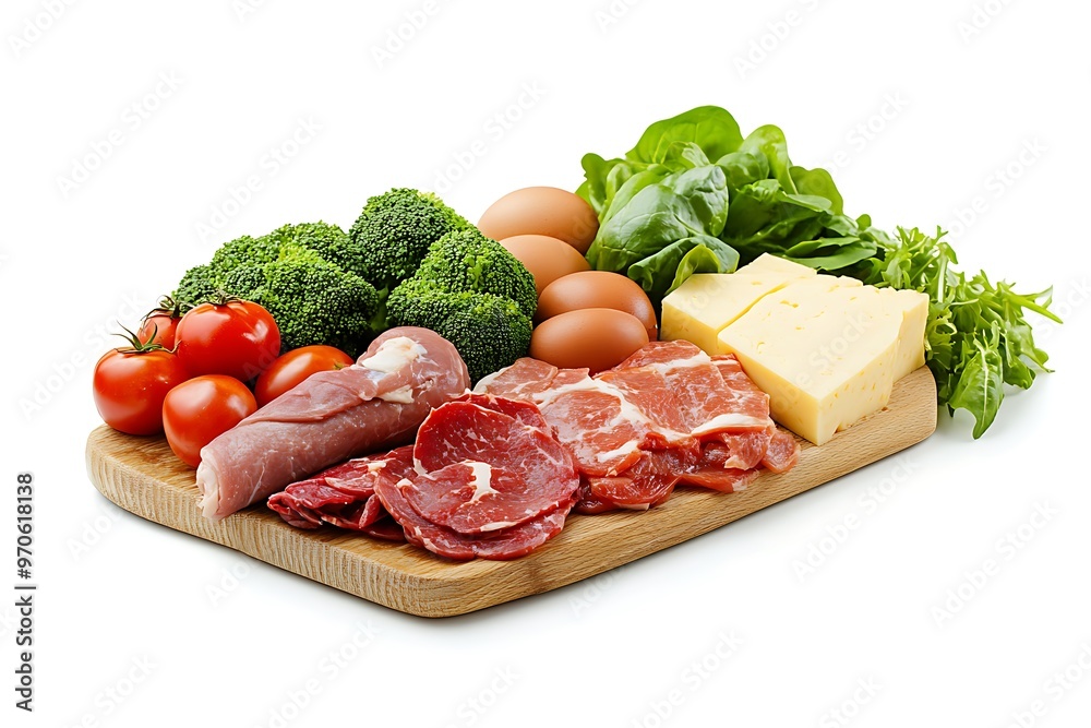 products of keto diet isolated on white background products of keto diet isolated on white background