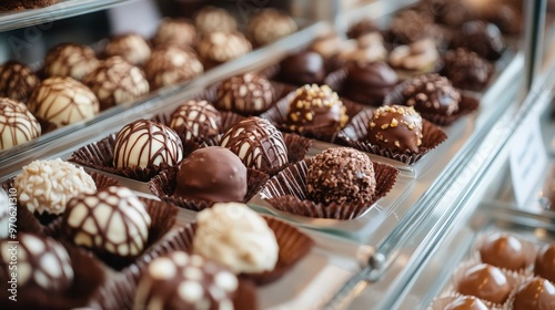 Picture a decadent chocolate shop with handmade truffles and confections.