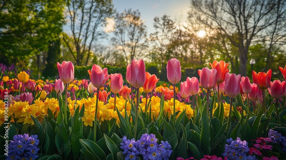 Spring Tulips Bloom. Spring Tulips Bloom.