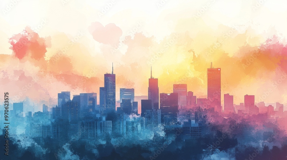 Cityscape Watercolor.