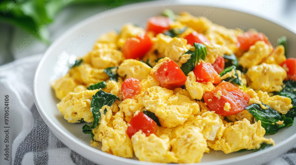 Enjoy a healthy and easy brunch with scrambled eggs and veggies! This simple recipe is perfect for a clean eating diet and makes a delicious, satisfying meal. Enjoy a healthy and easy brunch with scrambled eggs and veggies! This simple recipe is perfect for a clean eating diet and makes a delicious, satisfying meal.