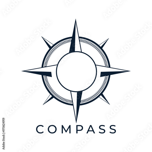 Vintage Retro Compass Direction Guide and Adventure Vector Design Illustration