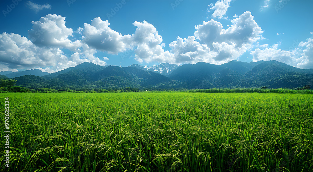 “Beautiful Green Grass Meadow Landscape with a Clear Blue Sky, Capturing the Serenity and Natural Beauty of Open Fields in a Tranquil Outdoor Setting”
