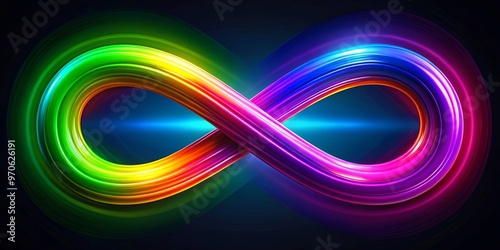 Fantasy artwork of intertwined infinity symbols in vibrant colors