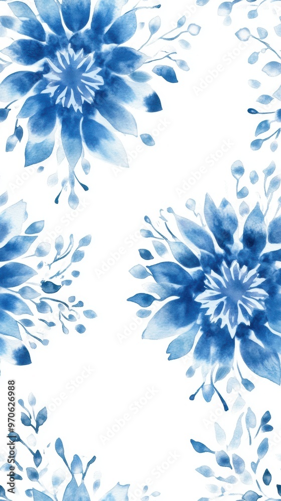 Blue boho mandala sun in a radiant design, rendered in watercolor style and seamlessly integrated on a white background. Blue boho mandala sun in a radiant design, rendered in watercolor style and seamlessly integrated on a white background.