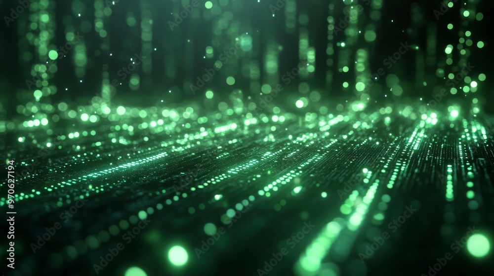 Green Bokeh Lights.