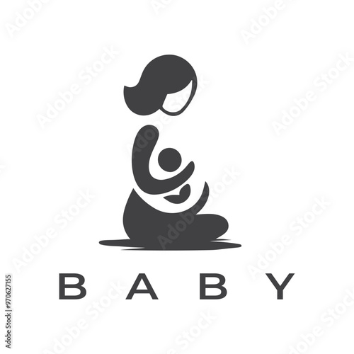 Mother and Baby, Medical Content Logo Design Inspiration