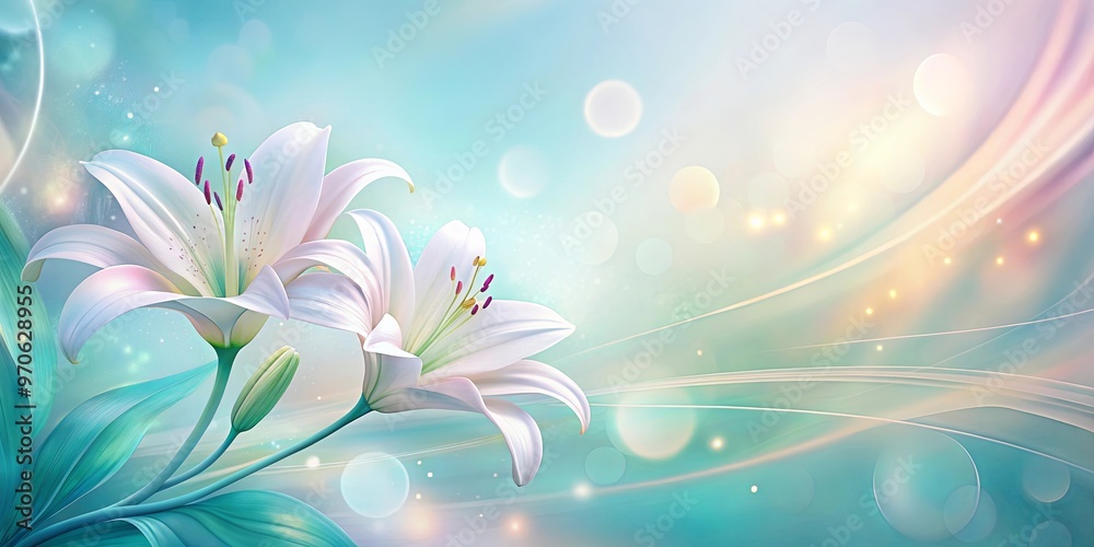 Fluid pastel background with soft gradient and glowing lily shapes, perfect for a dreamy and ethereal aesthetic Fluid pastel background with soft gradient and glowing lily shapes, perfect for a dreamy and ethereal aesthetic