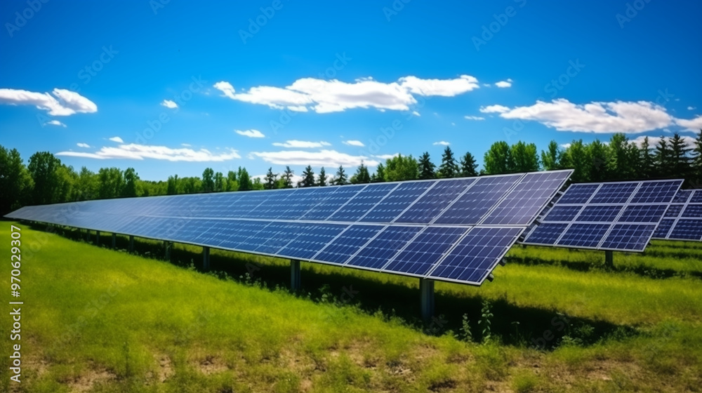 A solar farm, with thousands of Solar Panels capturing the sun's natural light and converting it into renewable, sustainable energy due to the ongoing climate change, natural energy in rural fields A solar farm, with thousands of Solar Panels capturing the sun's natural light and converting it into renewable, sustainable energy due to the ongoing climate change, natural energy in rural fields