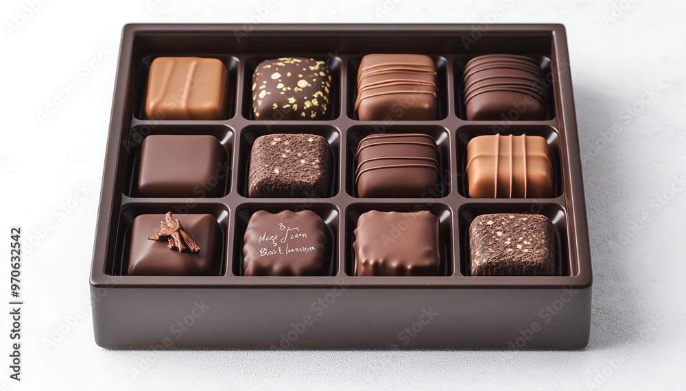 Obraz premium Custom chocolate gift box with personalized message, sweet and thoughtful, 3D illustration