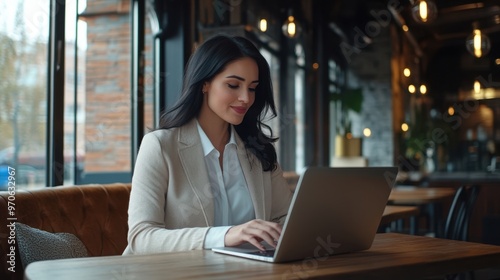 The Woman with Laptop Working