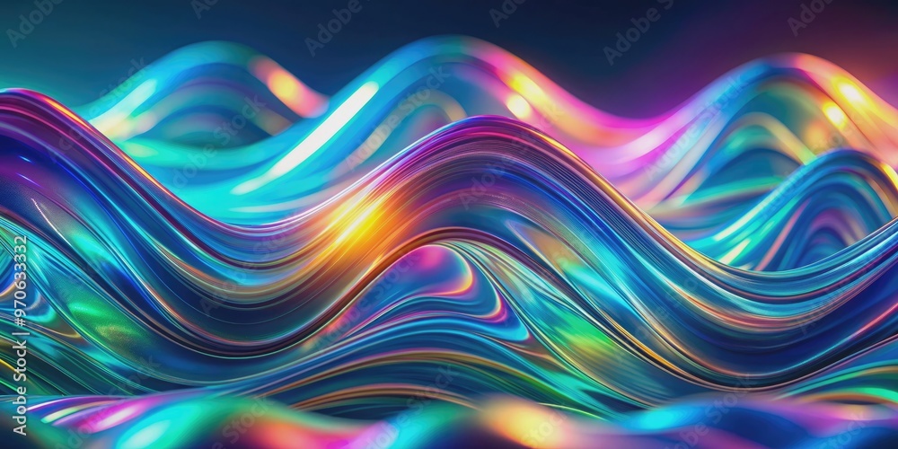 Abstract holographic waves with a gravity theme , hologram, abstract, background, technology, futuristic, holographic, waves