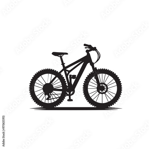 Bicycle silhouette. Bike vector logo. Bicycle illustration black and white.