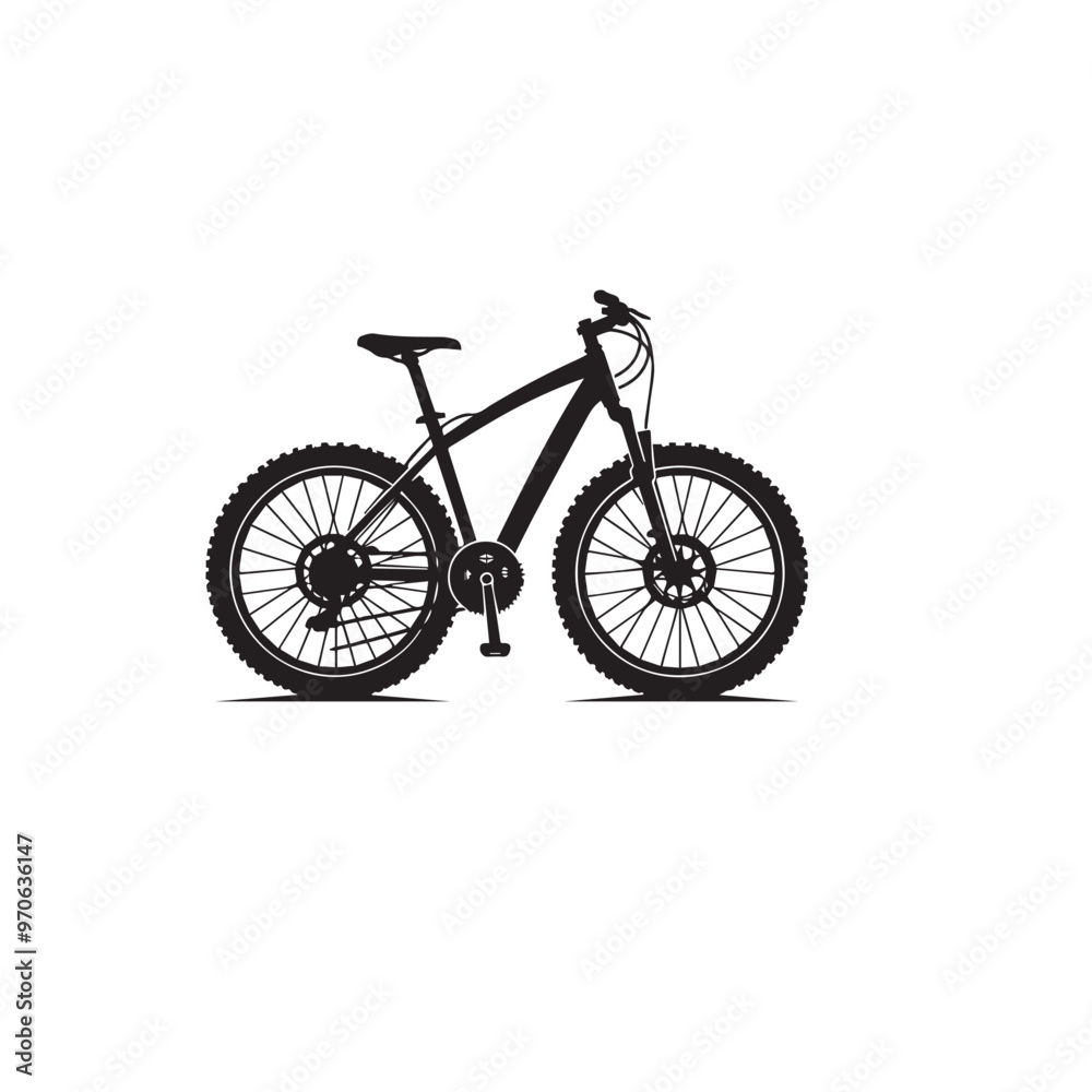 Fototapeta premium Bicycle silhouette. Bike vector logo. Bicycle illustration black and white.
