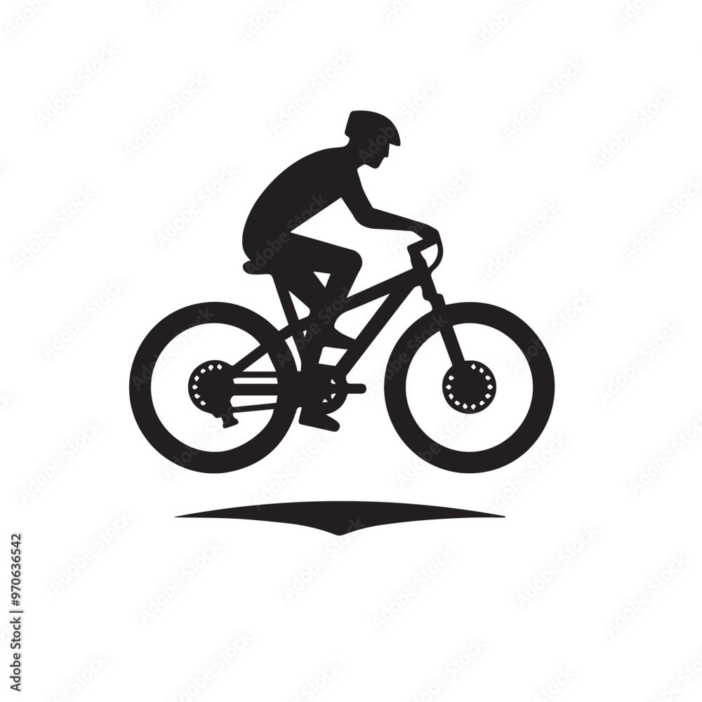 Bicycle silhouette. Bike vector logo. Bicycle illustration black and white.