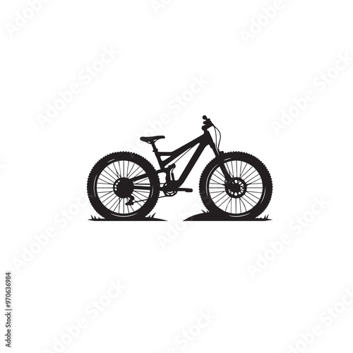 Bicycle silhouette. Bike vector logo. Bicycle illustration black and white.