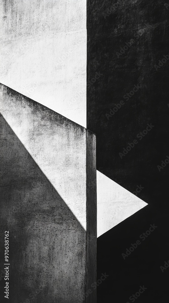 Abstract concrete wall with geometric shadows Abstract concrete wall with geometric shadows