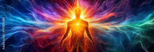 flow of pranic chakra energy - by generative ai