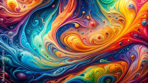 Vibrant fluid art with swirling colors and patterns, perfect for backgrounds and design inspiration