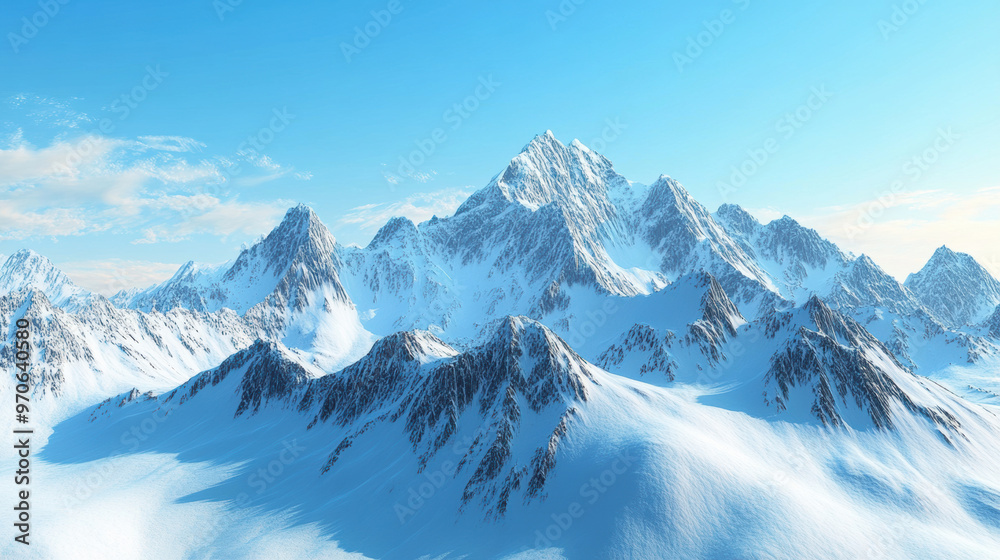 custom made wallpaper toronto digitalSnow capped mountains under clear blue sky create breathtaking winter landscape. majestic peaks rise dramatically, showcasing natures beauty and tranquility