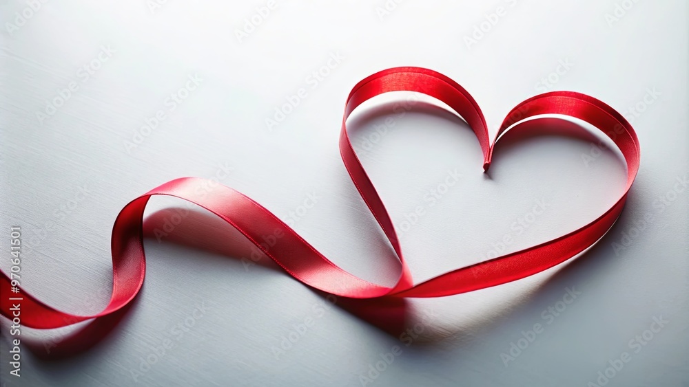 A beautiful ribbon heart symbolizing love and affection A beautiful ribbon heart symbolizing love and affection