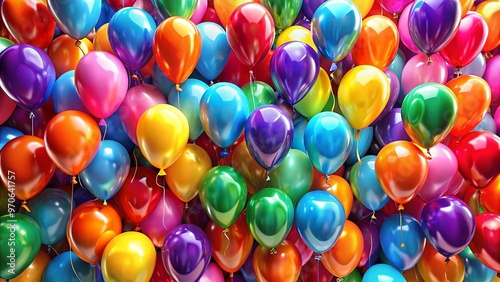 Vibrant and festive multicolored balloons background