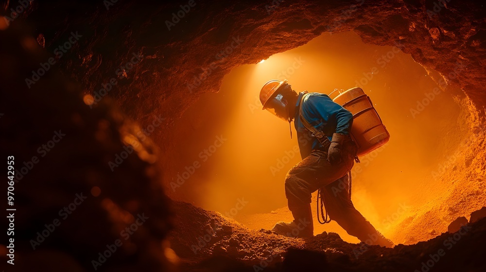 Coal Miner Emerges From Underground Shaft Covered in Dust Showcasing ...