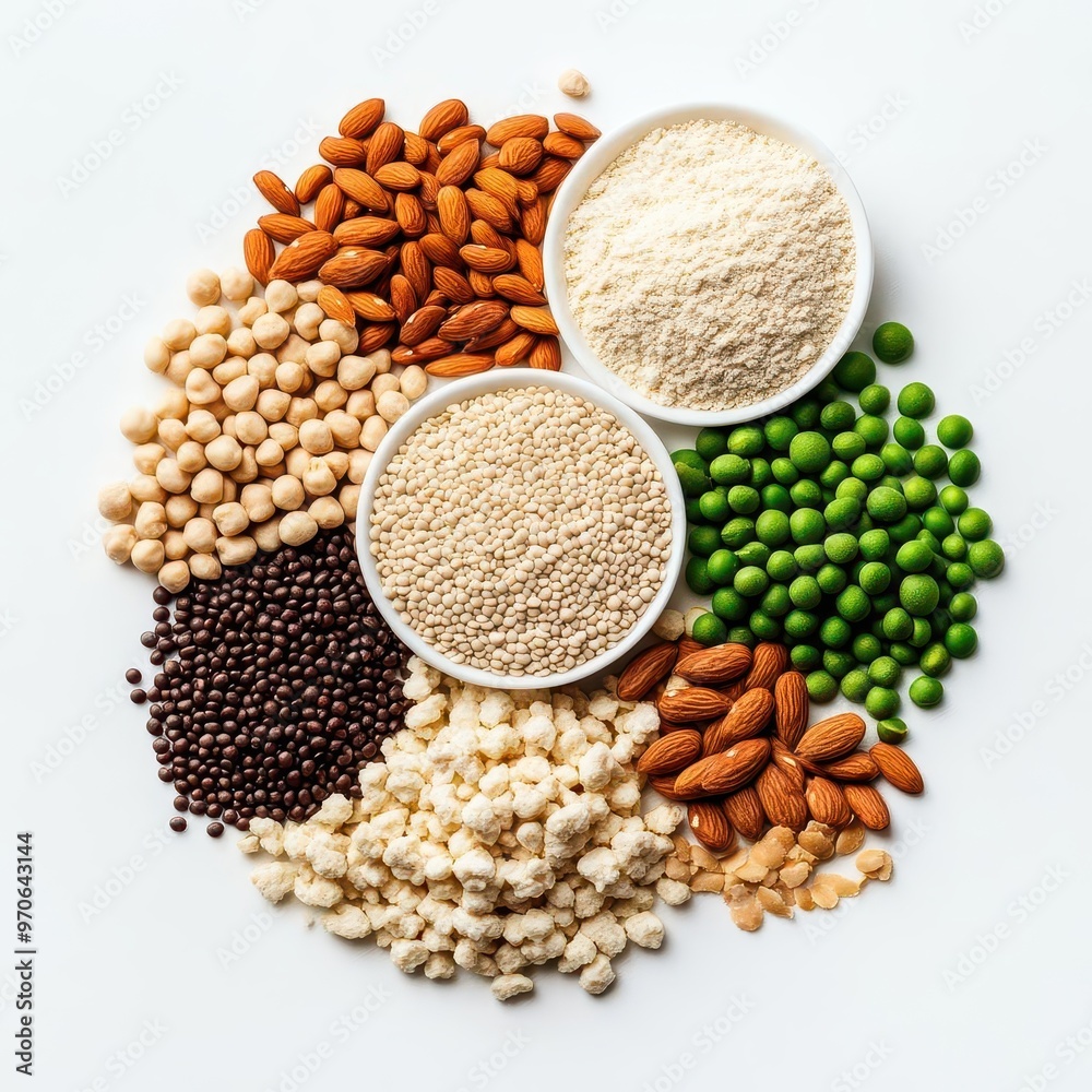 Fototapeta premium Vegan protein isolated on white background