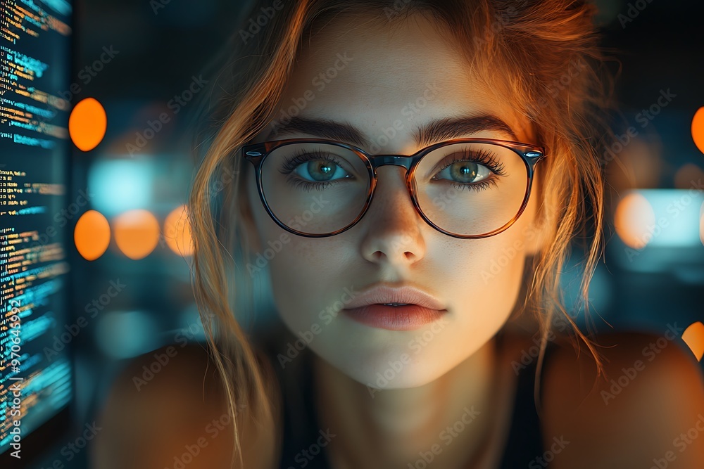  AI cyber security concept. Diverse IT specialist team analyzing artificial intelligence online risk threats to consumer data & privacy. Software developers coding & ethical hacking in dark office 