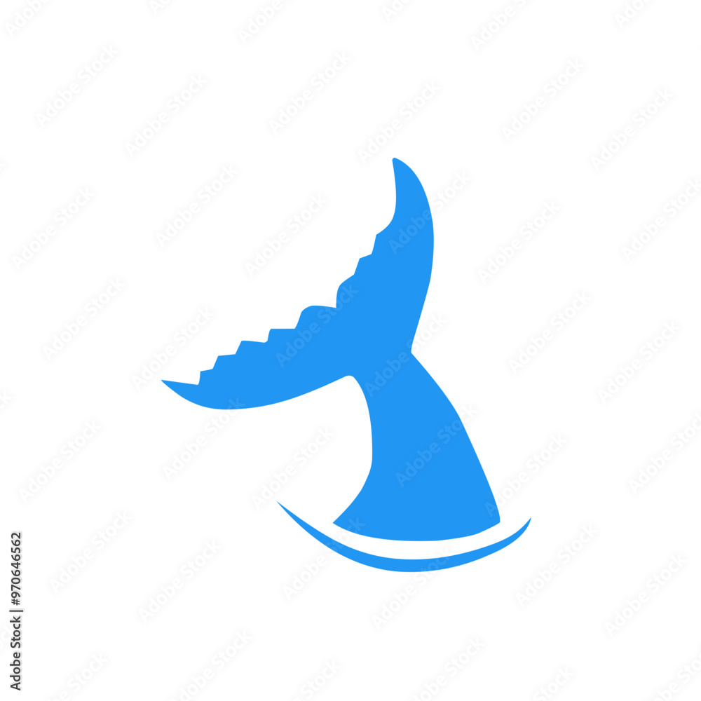 blue whale tail logo design