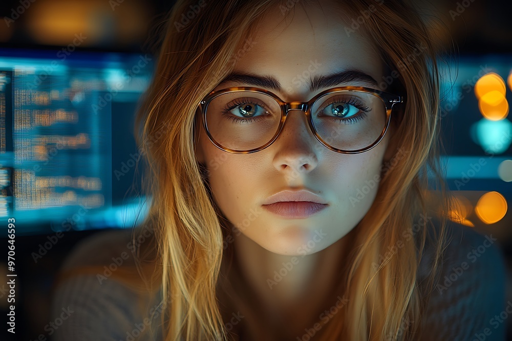  AI cyber security concept. Diverse IT specialist team analyzing artificial intelligence online risk threats to consumer data & privacy. Software developers coding & ethical hacking in dark office 