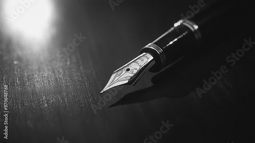 luxury fountain pen in the dark